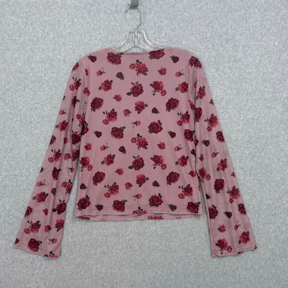 Vtg Self Esteem Babydoll Top Size XL Floral Y2K Stretch Fairy Grunge Whimsigoth - Picture 10 of 16